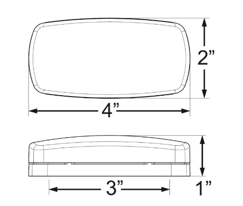 LED Clearance/Marker Light Oval Black Red - Young Farts RV Parts