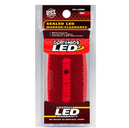 LED Clearance/Marker Light Oval Black Red - Young Farts RV Parts