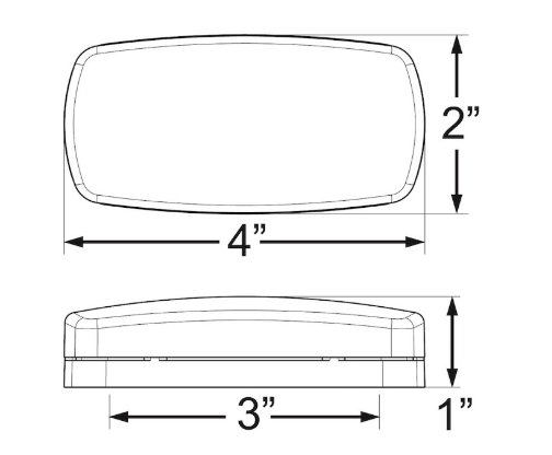 LED Clearance/Marker Light Oval Black Red - Young Farts RV Parts