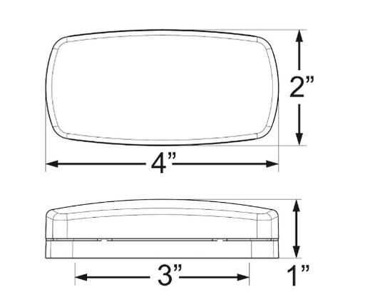 LED Clearance/Marker Light Oval White Amber - Young Farts RV Parts