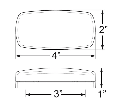 LED Clearance/Marker Light Oval White Amber - Young Farts RV Parts