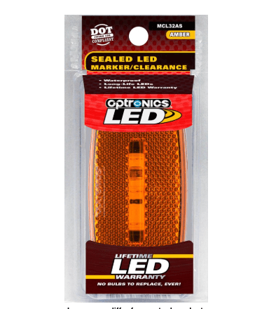 LED Clearance/Marker Light Oval White Amber - Young Farts RV Parts