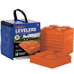 Leveling Block Tri-Lynx 00015 Use To Level RV While Parked, Interlocking Blocks, 8-1/2" Length x 8-1/2" Width x 1" Height, Set Of 10 - Young Farts RV Parts