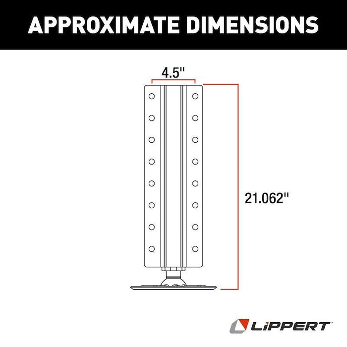 Leveling Jack Lippert Components 3728923 Used To Level Motorhomes/ Travel Trailers/ Fifth Wheel Trailers While Parked, Hydraulic, 8000 Pound Capacity, Silver, Gen II