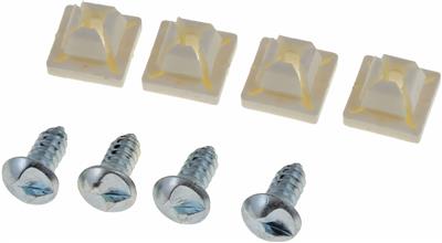 License Plate Mounting Hardware Dorman 49258 AutoGrade ™, Fastener, White/ Zinc Clear, With Security Screw/ Nylon Push Nut