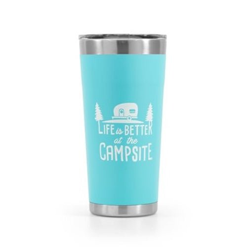 Life is Better at The Campsite Stainless Steel 20 oz. Tumbler Blue - Young Farts RV Parts
