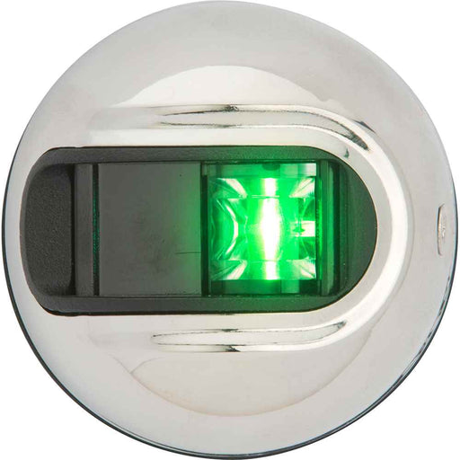 LightArmor Vertical Surface Mount Navigation Light - Starboard (Green) - Stainless Steel - 2NM - Young Farts RV Parts