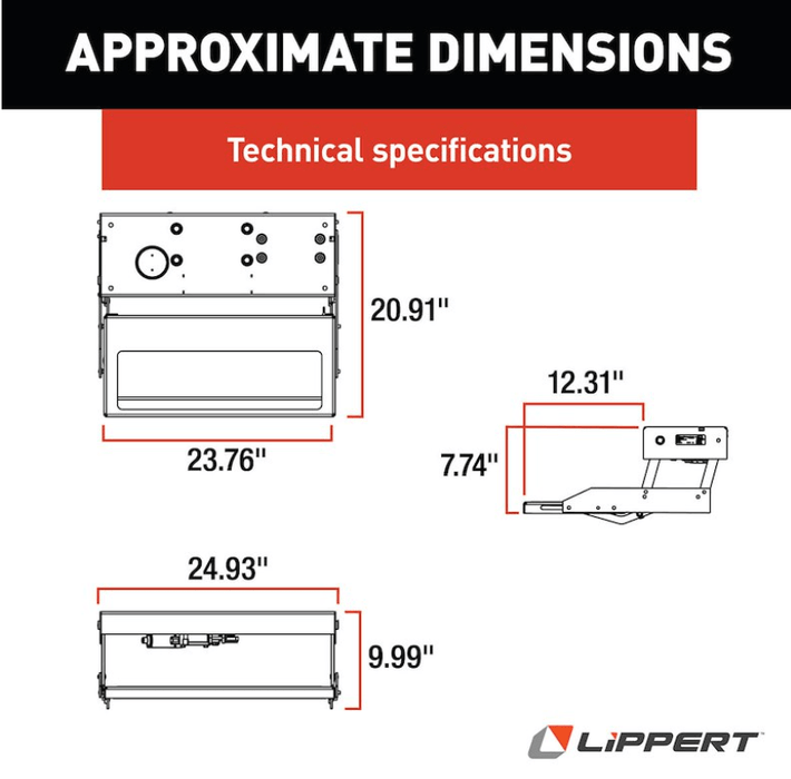 Lippert Components 3756271 Single Electric Folding Step - Young Farts RV Parts