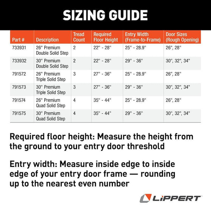 Lippert Components 733932 SolidStep Manual Fold-Down Double Steps for 30" - 36"