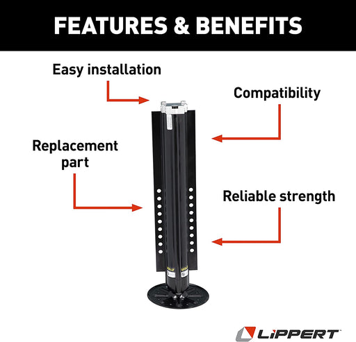 Lippert Components Hydraulic Leveling Jack - Right Front 14000 Pound Capacity - 433469 - Young Farts RV Parts