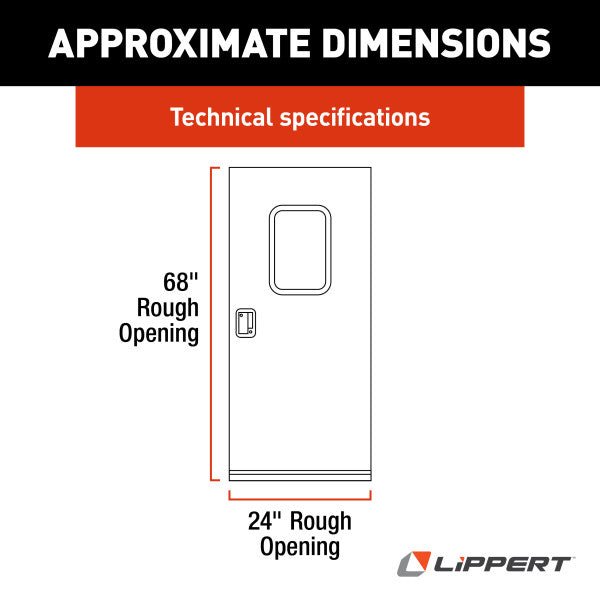 Lippert Components V000042629 Square Entry Door, 24" x 68" - Young Farts RV Parts