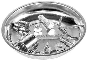 Magnetic Parts Tray Performance Tool W1264 Use To Hold Small Metal Parts/ Fastener/ Tools, 5-1/2" Diameter x 1-1/4" Height, Stainless Steel