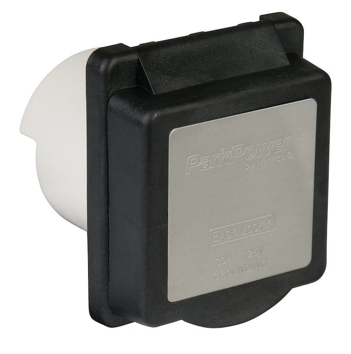 Marinco Outdoor Receptacle 125 Volt/ 30 Amp Square - 301ELRV.BLK