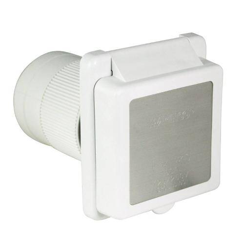 Marinco Power Inlet Port; 50A; 125/250V AC - White - 6353EL - B.OEM - Young Farts RV Parts