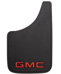 Mud Flap Plasticolor 000493R01 Easy-Fit Series, Universal 9" x 15", Set Of 2, Flat, Red GMC Logo, Black, Fiberglass Reinforced