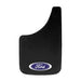 Mud Flap Plasticolor 000539R01 Easy-Fit Series, Universal 11" x 19", Set Of 2, Flat, Ford Logo, Black, Fiberglass Reinforced - Young Farts RV Parts