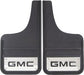 Mud Flap Plasticolor 001841R01 Heavy Duty, Universal 12" x 23", Set Of 2, Flat, GMC Logo On Stainless Steel Plate, Black, Fiberglass Reinforced - Young Farts RV Parts