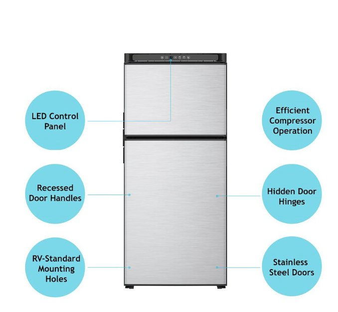 Norcold N8DCBKL DC(12V) Refrigerator / Freezer, 8 Cu. Ft