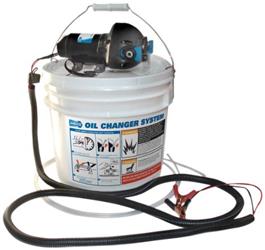 Oil Changing Pump Jabsco 17850-1012 12 Volt DC Motor With Integral Power Switch, 2 Amp, Polypropylene Pump Housing, Oil Resistant Geolast ™ Diaphragm, Oil Resistant Viton ™ Valves, Plastic Bucket With 3.5 Gallon Capacity, Oil And Heat Resistant 8 Foot Suc