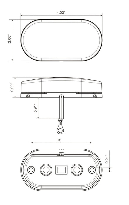 Optronics MCL31ABP Amber Oval LED Clearance/Marker Light - Young Farts RV Parts