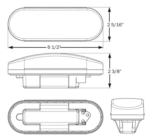 Optronics ST70RBP Stop/Turn/Tail Oval Trailer Light, Red - Young Farts RV Parts