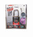Padlock BOLT Locks/ Strattec Security 7018517 Key Type - Uses Automotive Key, 5/16" Diameter Shackle, 2" Height x 0.95" Width Shackle Clearance, General Purpose, Chrome Plated, Black And Red, Steel, With Stainless Steel Lock Shutter And Protective Jacket - Young Farts RV Parts