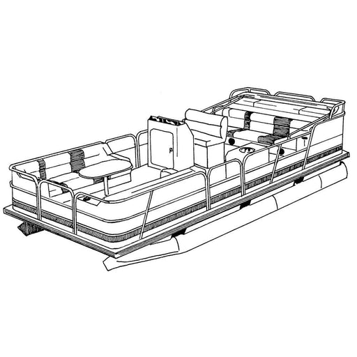 Performance Poly - Guard Styled - to - Fit Boat Cover f/18.5' Pontoons w/Bimini Top & Rails - Grey - Young Farts RV Parts