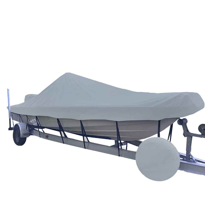 Performance Poly - Guard Styled - to - Fit Boat Cover f/20.5' V - Hull Center Console Shallow Draft Boats - Grey - Young Farts RV Parts