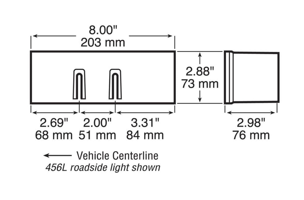 Peterson Mfg. V456 Curb - Side Rectangular Stop/ Turn/ Tail Light, Red - Young Farts RV Parts