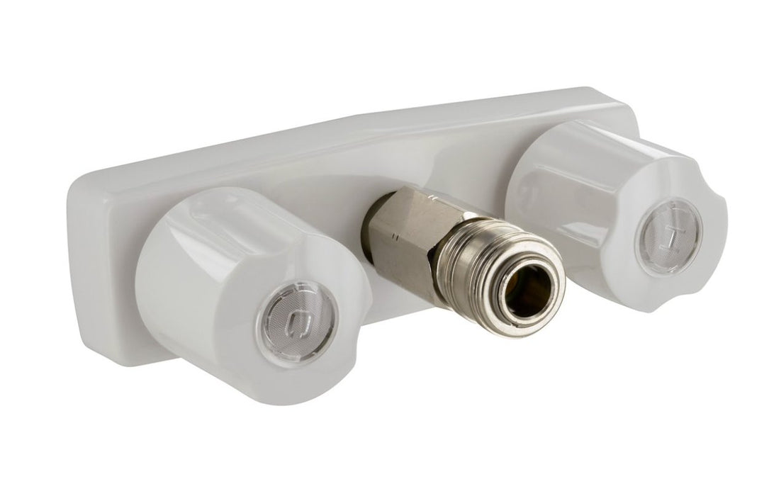 Phoenix Products PF213248 Exterior Spray Port Faucet, White - Young Farts RV Parts