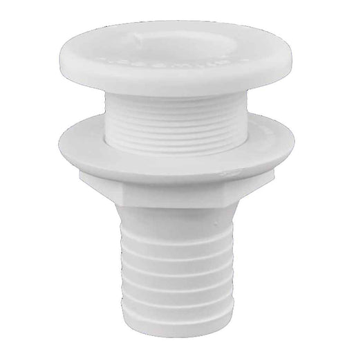 Plastic Thru - Hull Fitting - 1 - 1/2" - White - Young Farts RV Parts