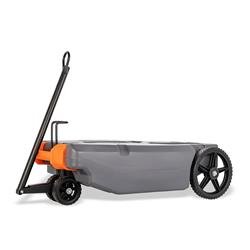 Portable Waste Holding Tank Camco 39005 Rhino ™ Tote Tanks, 28 Gallon, 2 Wheel Design, 14.5" Length x 24" Width x 44" Height, Blow-Molded Polyethylene, With 2 Steerable 6" No-Flat Front Wheels/ 2 Heavy Duty 12" No-Flat Back Wheels/ 24" Tow Bar/ Ladder Hoo