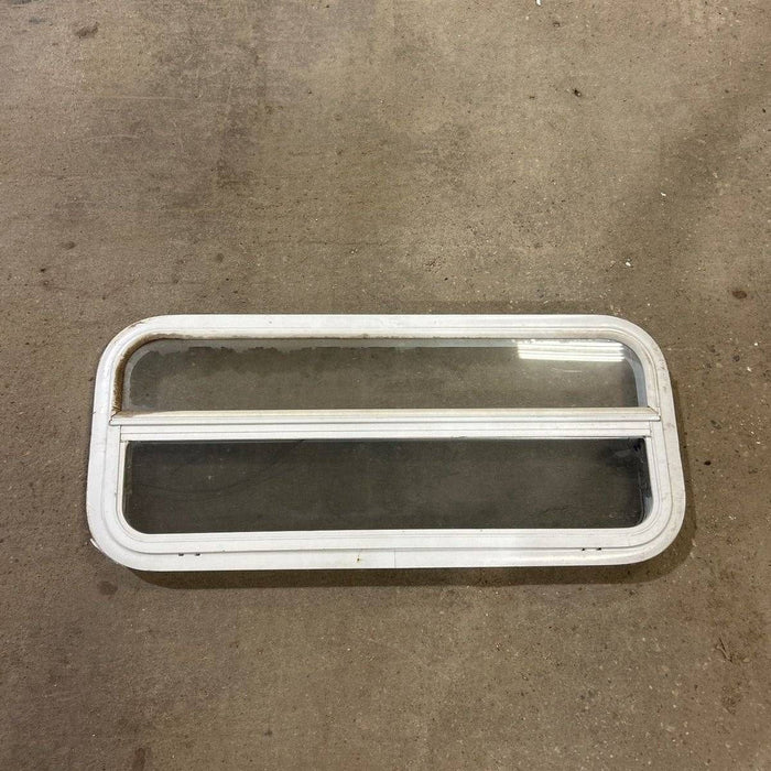 Used White Radius Opening Window - 35.5 X 14.5 X 2.0