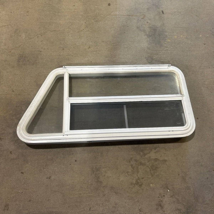 Used Slanted White Radius Emergency Opening Window - 49.25" x 23.25" x 1.875"