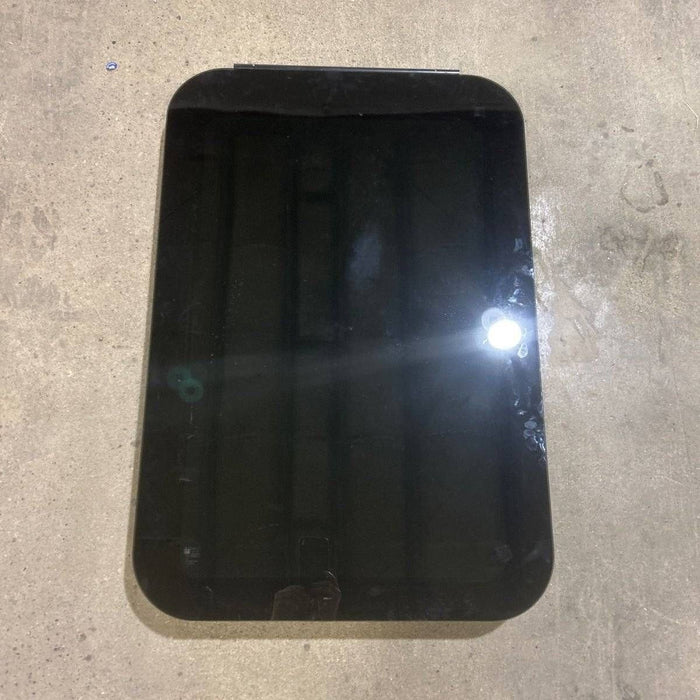 Used Black Radius Frameless Emergency Opening Window : 35 1/2" X 23 1/4 X 1 7/8" D