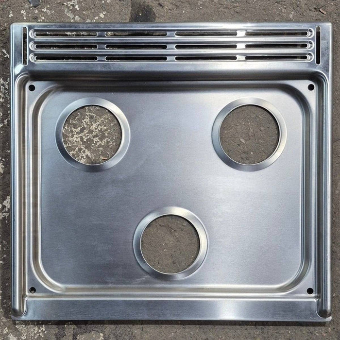 Used Atwood 3 Burner Main Top, Silver (Stainless Steel), Slotted - 21" X 19 1/2"