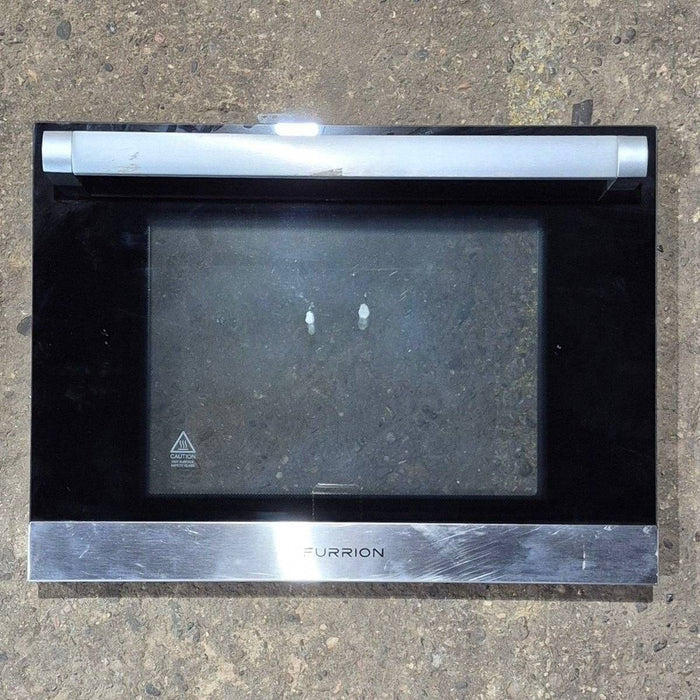 Used Furrion Oven Door , Black Glass Panel W/ Stainless Steel Trim & Handle - 21.375" x 15.75" x 3.875"