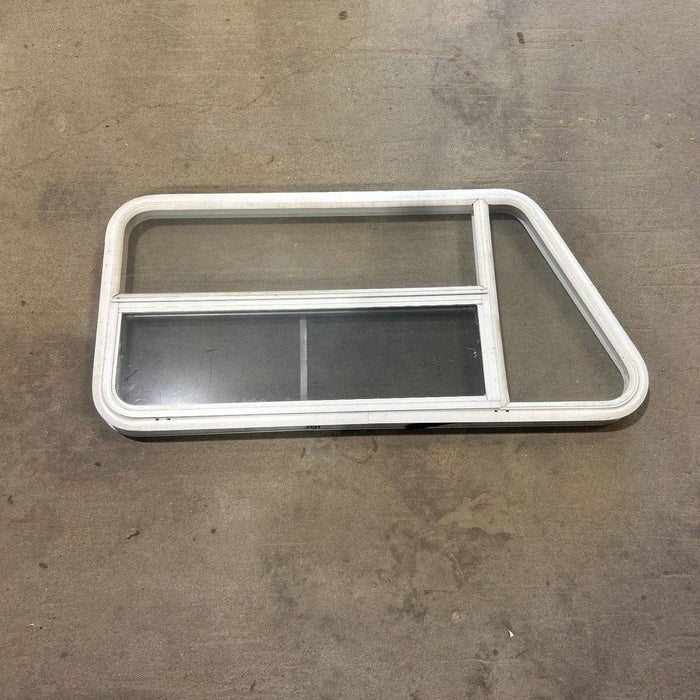 Used Slanted White Radius Opening Window - 49.25" x 23.25" x 1.875"