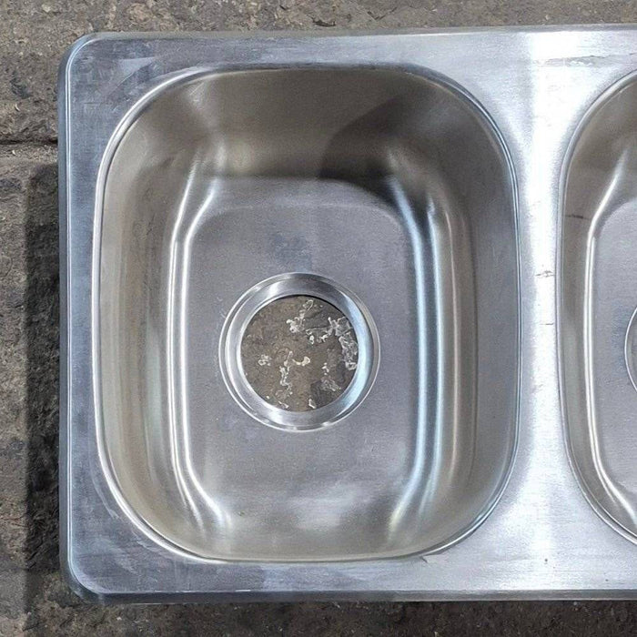 Used Stainless Steel Double Kitchen Sink - 25 1/8" X 13 1/8"