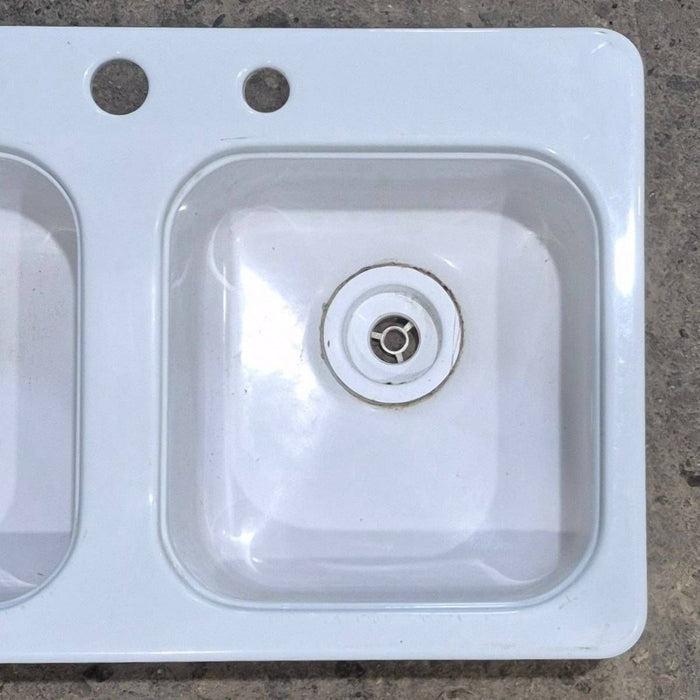 Used White Double Kitchen Sink - 29" x 17 1/2" x 9 1/2"