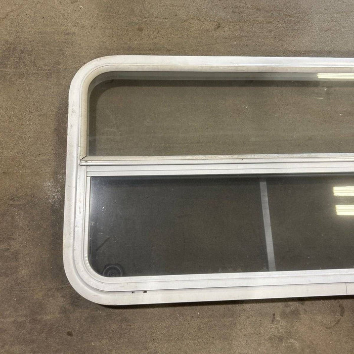 Used Slanted White Radius Opening Window - 49.25" x 23.25" x 1.875"