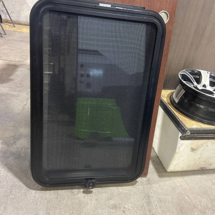 Used Black Radius Frameless Opening Window : 35 1/2" X 23 1/4 X 1 7/8" D