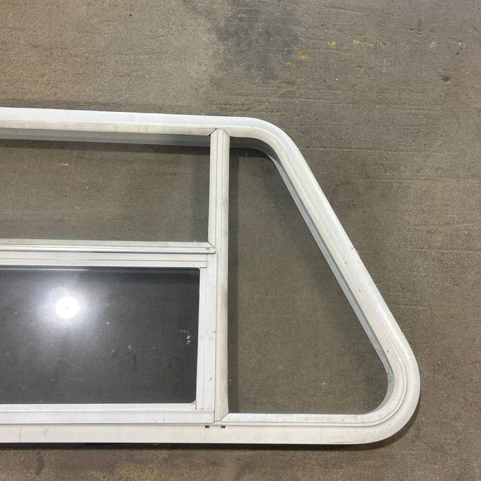 Used Slanted White Radius Opening Window - 49.25" x 23.25" x 1.875"