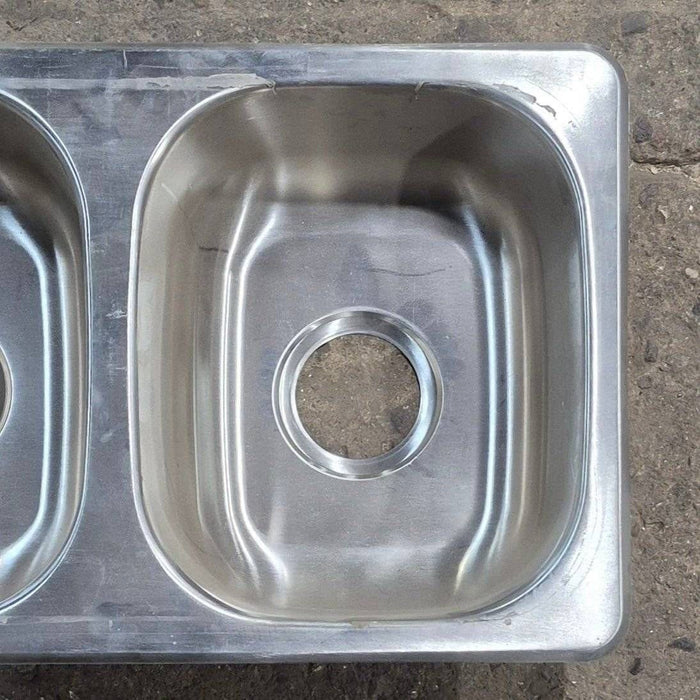 Used Stainless Steel Double Kitchen Sink - 25 1/8" X 13 1/8"