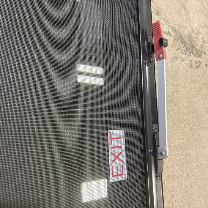 Used Black Radius Frameless Emergency Opening Window : 29 1/2" X 21 1/2 X 1 7/8" D