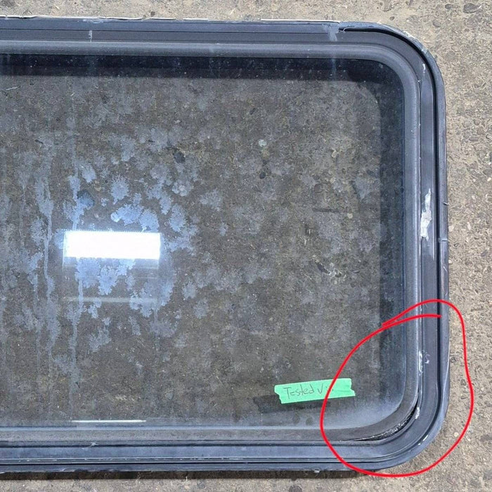 Used Black Radius Emergency Opening Window - 35 1/8" X 21 1/4" X 1 7/8"
