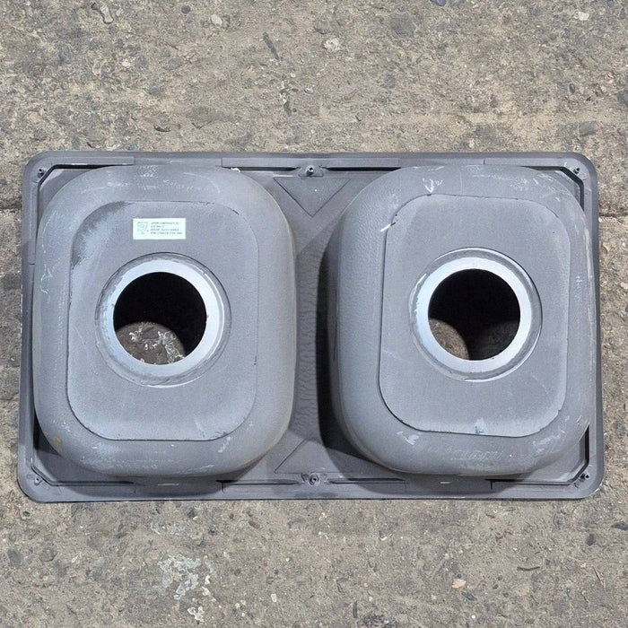 Used Stainless Steel Double Kitchen Sink - 25 1/8" X 13 1/8"