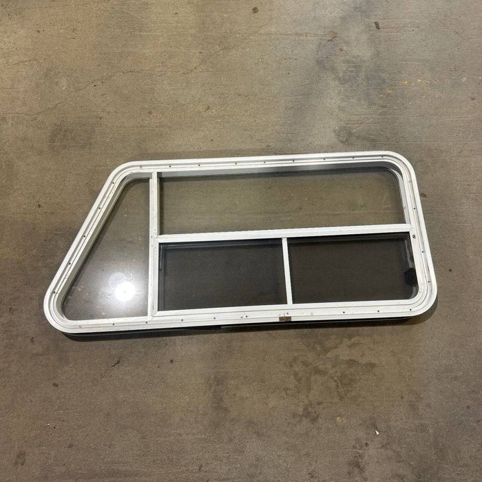 Used Slanted White Radius Opening Window - 49.25" x 23.25" x 1.875"