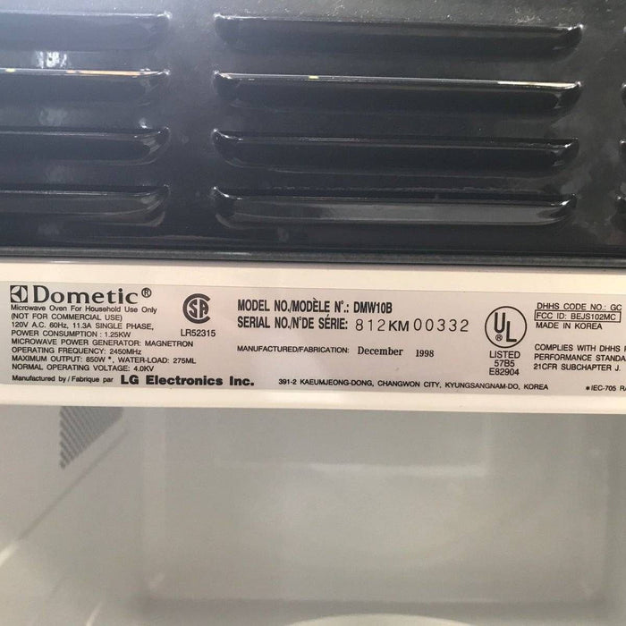 Used Dometic RV Microwave DMW10B - 20.875" x 11.5" x 14.875"