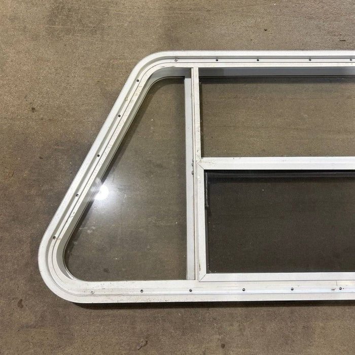 Used Slanted White Radius Opening Window - 49.25" x 23.25" x 1.875"